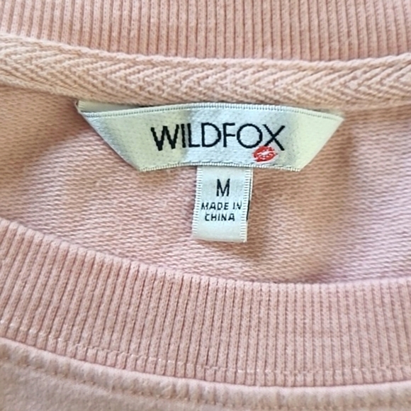 Wildfox Coffee and Sunshine Print Oversized Light Pink Sweater Womens Size Med - Picture 16 of 17